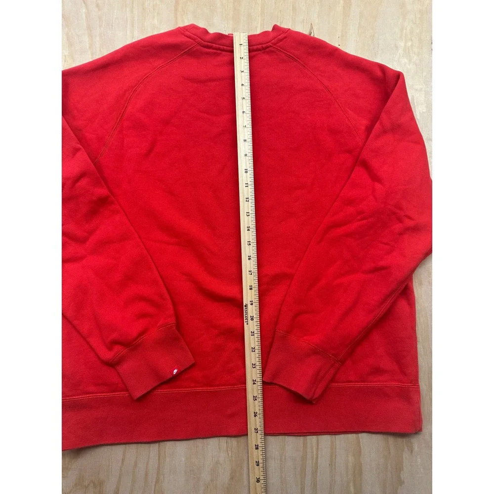 VTG Nike Mens XL Red Crewneck Sweatshirt Big Logo Raglan Fleece Pullover Sports